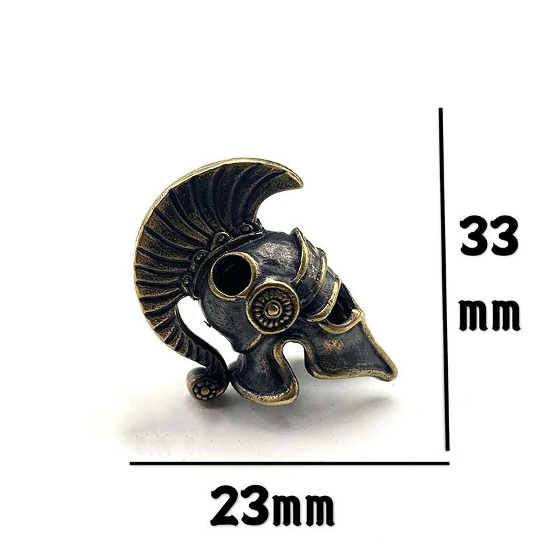 Brass Spartan Helmet Paracord Rope Beads Pendant Outdoor Tool Jewelry Accessory