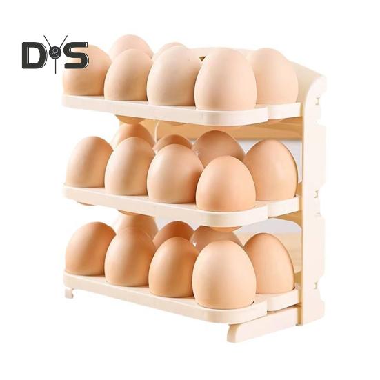 Egg Storage Container Large Capacity Food Grade BPA Free Foldable Design Portable Egg Holder Refrigerator Tray