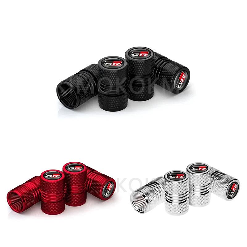 ANS1 4pcs/Set Car Aluminum Alloy Wheel Hub Valve Core Cover For Toyota Gr Sport C-Hr Rav4 Avensis Prado Prius Auto For Toyota Gr