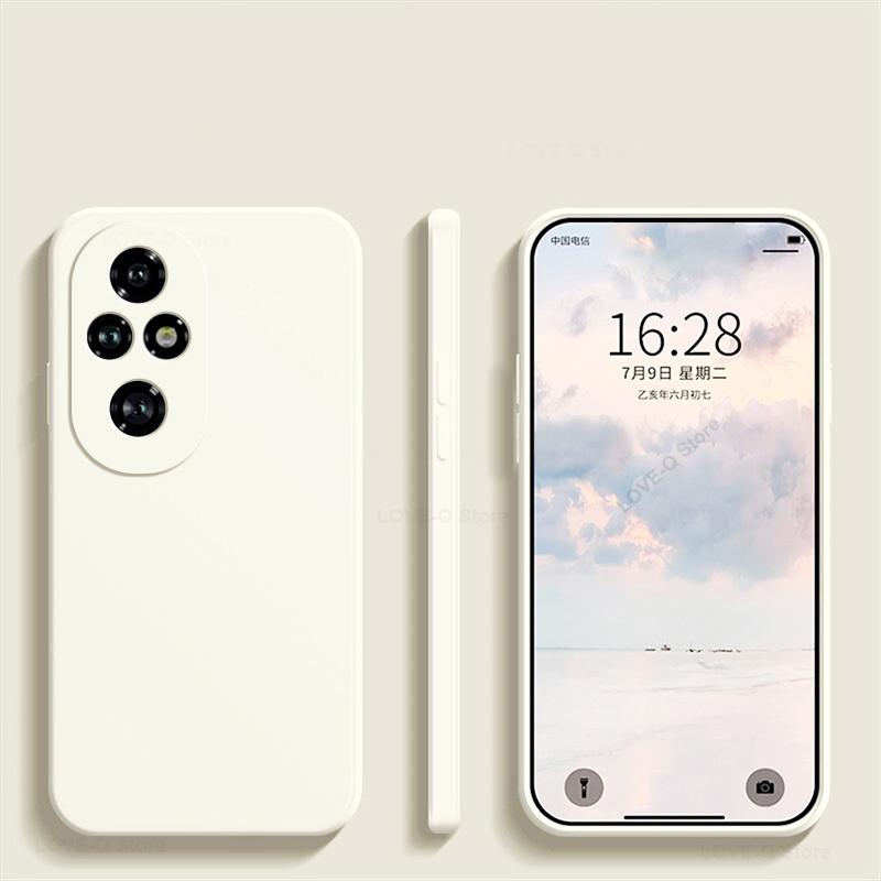 Чехол для Honor 200 Pro, жидкий силиконовый защитный чехол для объектива камеры, чехол для телефона Honor 200 Pro, Honor200 Pro 200Pro 5G, мягкая задняя крышка