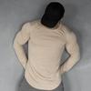 Весна Осень Мужской Топ Круглый Вырез Slim Fit Эластичный Средней Длины Футболка Длинные Рукава Пуловер Толстовка Для Дома Спортивный Тренажерный Зал Уличная Одежда