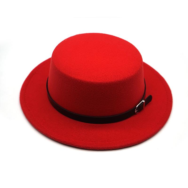New Felt Hat Men Fedora Hats with Belt Women Vintage Trilby Caps Wool Fedora Warm Jazz Hat Chapeau Femme Feutre Panaman Hat