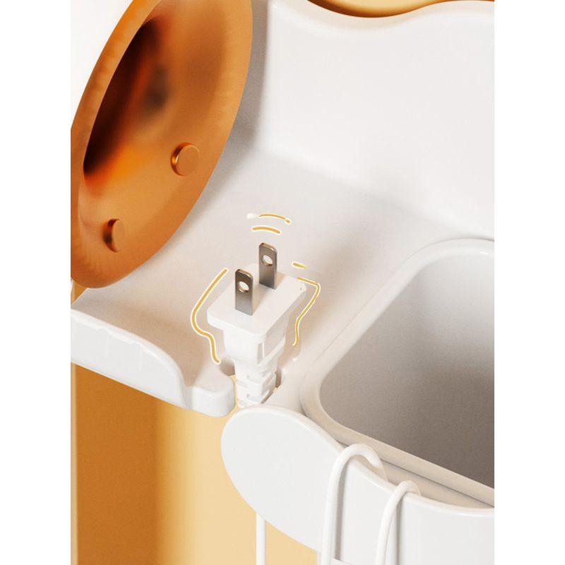 Milk White Hair Dryer Rack Bathroom Punch-Free Hair Dryer Rack Bathroom Wall-Mounted Hair Dryer Bracket Storage