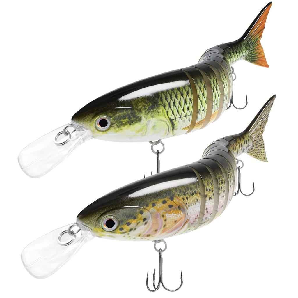 TRUSCEND Bass Trout Fishing Lure Swimbait Slow Sinking Bionic Swimming Lure Bass Freshwater Saltwater Bass Realistic Fishing Lure Kit Multi-Joint