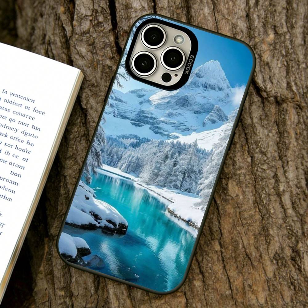 Pristine Snowy Landscapes Phone Case For iPhone 17,16,15,14,13,12,11 Plus,Pro Max,XS,Colorful Silver Phone case Funda Cover