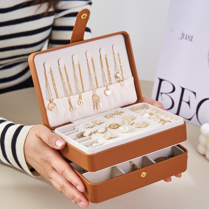 Креативный многослойный органайзер для хранения ювелирных изделий из ПУ кожи