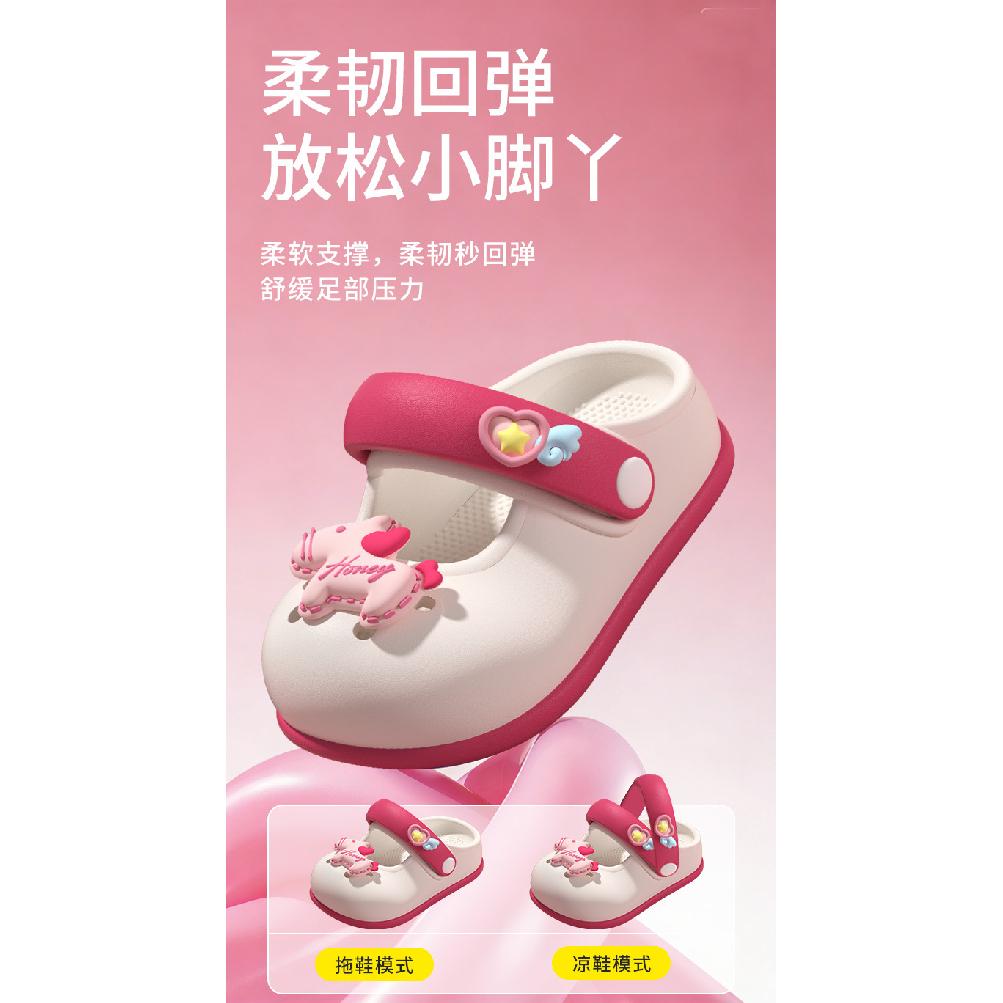 Children's closed-toe sandals for summer, cartoon style, suitable for boys and girls, non-slip, breathable, cute baby beach sandals