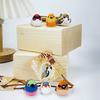 Cartoon Wood Carving Keychain Cute Brids Key Ring Adorable Wooden Bird Pendant Bag Hanging