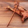 Sandalwood Handmade Animal Hairpin - Chinese Style, Portable & Curly Hair Design