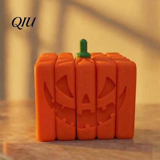 Solid Craftsmanship Fidget Toy 3D Printed Pumpkin Toy, Spooky Halloween Anxiety Fun Desk Accessory Relief Sensory for Stress Relief, Party Supplies