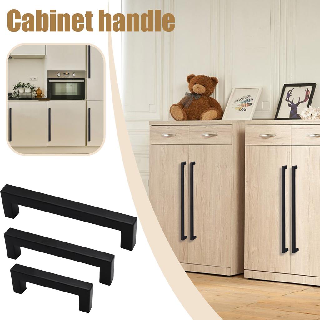 Ручки для шкафов, черные ручки для шкафов, ручки для кухонных шкафов 5 дюймов, квадратные ручки для ящиков, ручки из нержавеющей стали для ящиков