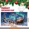 2D Flat Large Christmas Background Banner Aurora Snow Reindeer and Christmas Gifts Car and Horse Scene Decoration