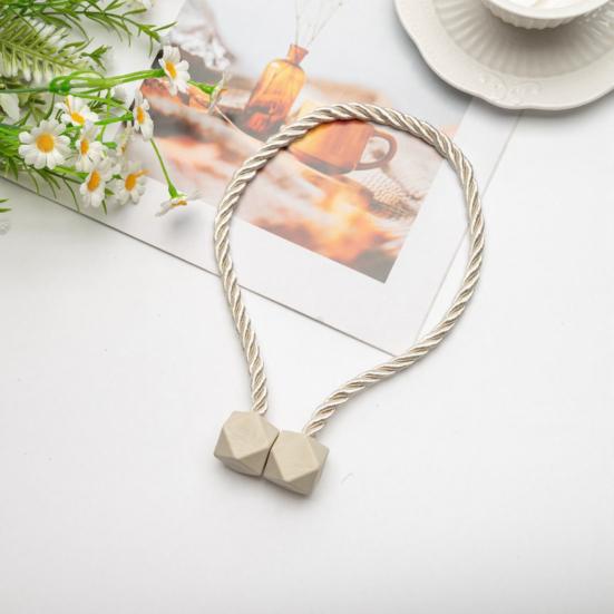 1 Pair Magnetic Curtain Tiebacks, Twisted Rope Curtain Holdbacks, Simple Decorative Draperies Holders for Bedroom Living Room Kitchen