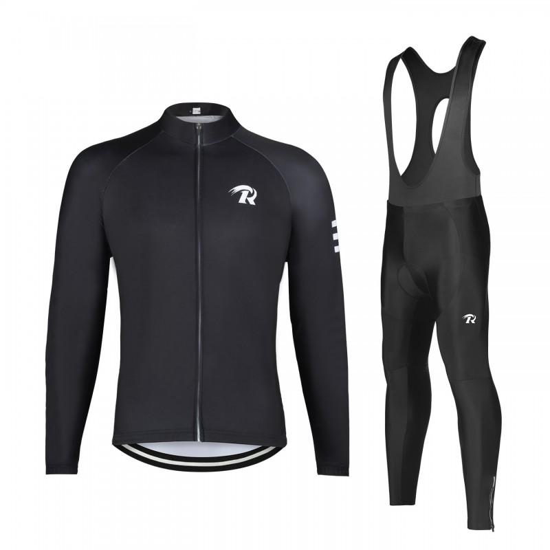 Mens Womens Cycling Jersey Set With Long Sleeve Top Pants Quick-Dry Stretch Fabric Ride