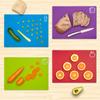 Flexible Cutting Boards, BPA Free Plastic Boards for Kitchen, Non Slip Cutting Mat for Meat and Vegetables with Food Icons