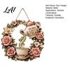 Garden Gift for Family It's Time Metal Floral Sign Tea Door Wreath Hanger with Teapot Teacup Design Weatherproof Yard Ornaments Rustic Wall