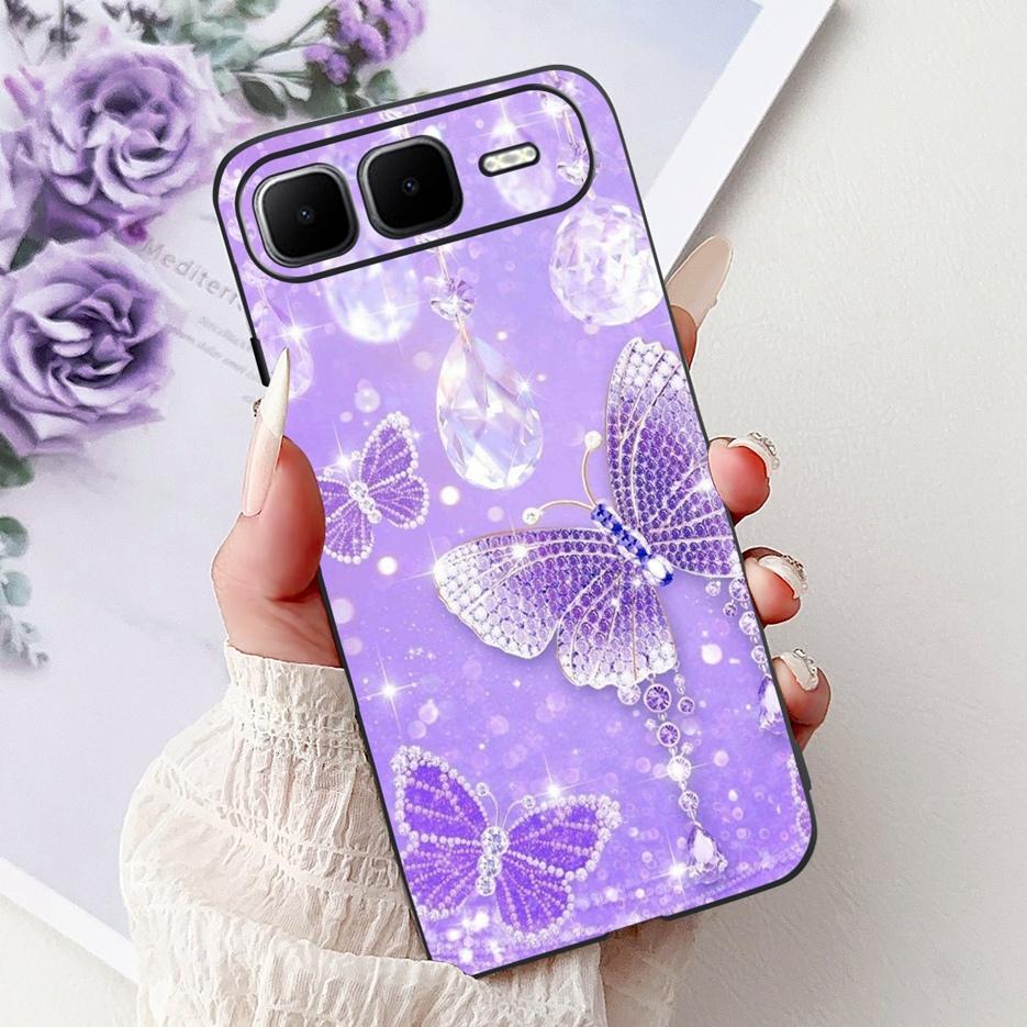 For Infinix Smart 10 Plus Case X6725B Stylish Butterfly Painted Cover Soft Silicone Case For Infinix Smart 10 Smart10 X6725 Bags
