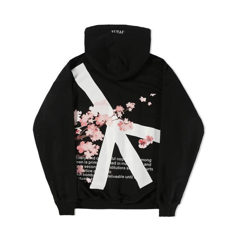 Unisex Oversized Hooded Sweatshirt With 3D Cherry Blossom Print Soft Japanese Cotton Blend Fall Casual Streetwear