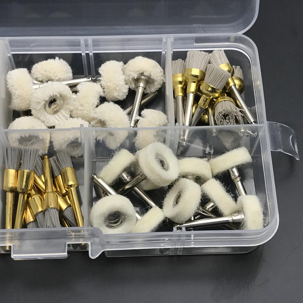 80 шт., чашка зубной щетки для профилактической полировки, глинозем, нейлон, вата, войлочное колесо, набор для полировки зубов