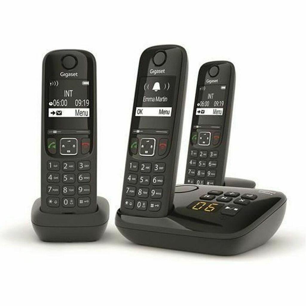 Gigaset AS690 A Trio cordless landline phone 3 handsets Black