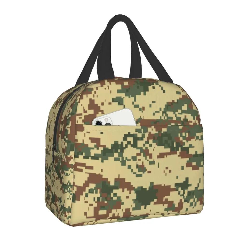 Military Camo Insulated Lunch Bag for Women Waterproof Army Camouflage Cooler Thermal Lunch Tote Office Picnic Food Bento Box