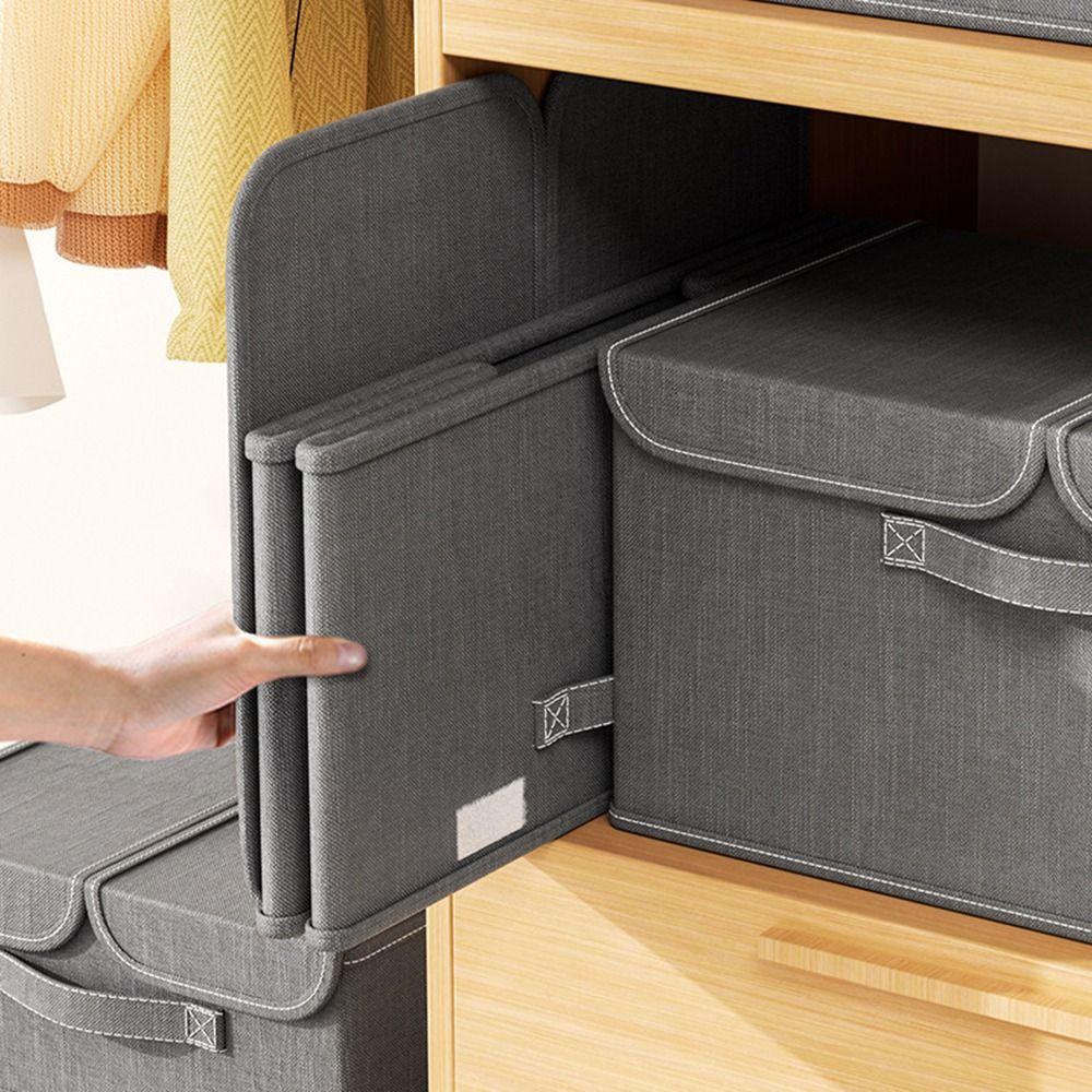 Reinforced Handles Closet Storage Container Dustproof Lid Fabric Storage Bins Blankets Storage