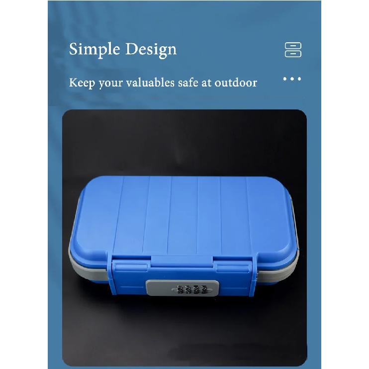 Creative Portable 4-digit Combination Lock Beach Safe Box With Steel Wire Outdoor Camp Sports Cycling Swim Security Storage Box