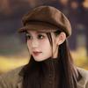 Retro British Style Versatile Beret Women's Autumn and Winter Fashion Casual Windproof Octagonal Hat Literary Painter Newspaper Boy Hat