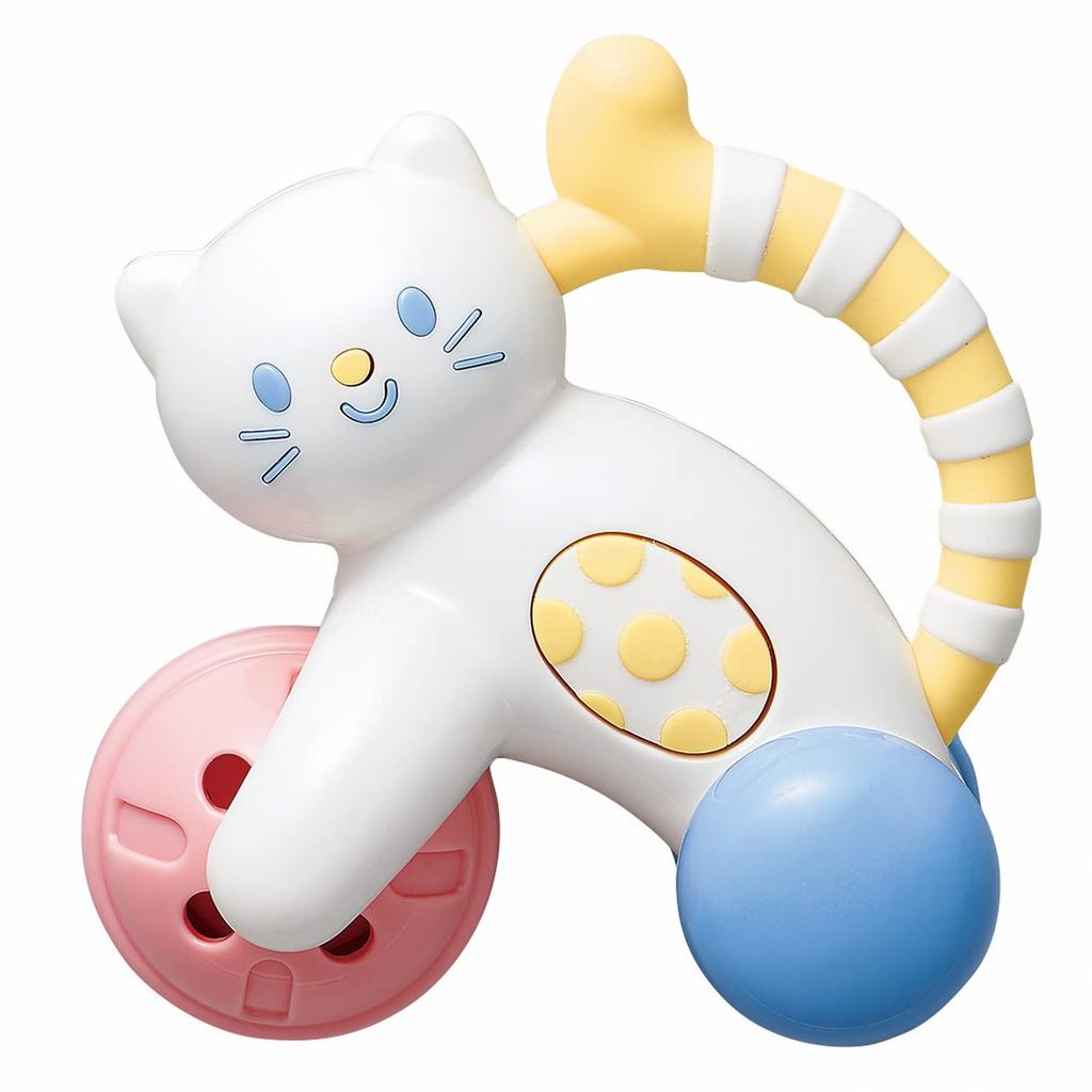 Toy Royal Korokoro Nyan To a Baby Toy (Teething/Washable/Rattle) Unpainted, Screw-Free (Easy Grip/Makes Sound)