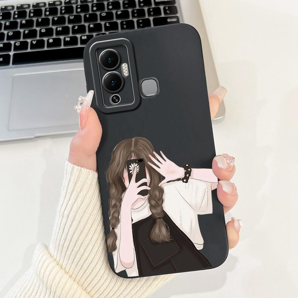 For Infinix Hot 12 Play Case Silicone Cute Fashion Butterfly Love Painted For Cover Inifnix Hot 12 Play Phone Case X6816 X6816C