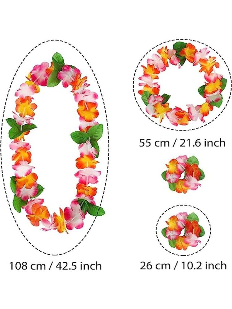 2 Set Hawaiian Leis Bulk, Tropical Flower Lei Hawaiian Lei Beach Hawaii Luau Party Favors Decoration DIY Decoration Fancy Dress & Party