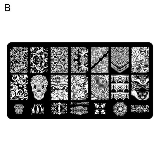 Нежная пластина для штамповки ногтей, различные стили, изготовление мини-арта для ногтей