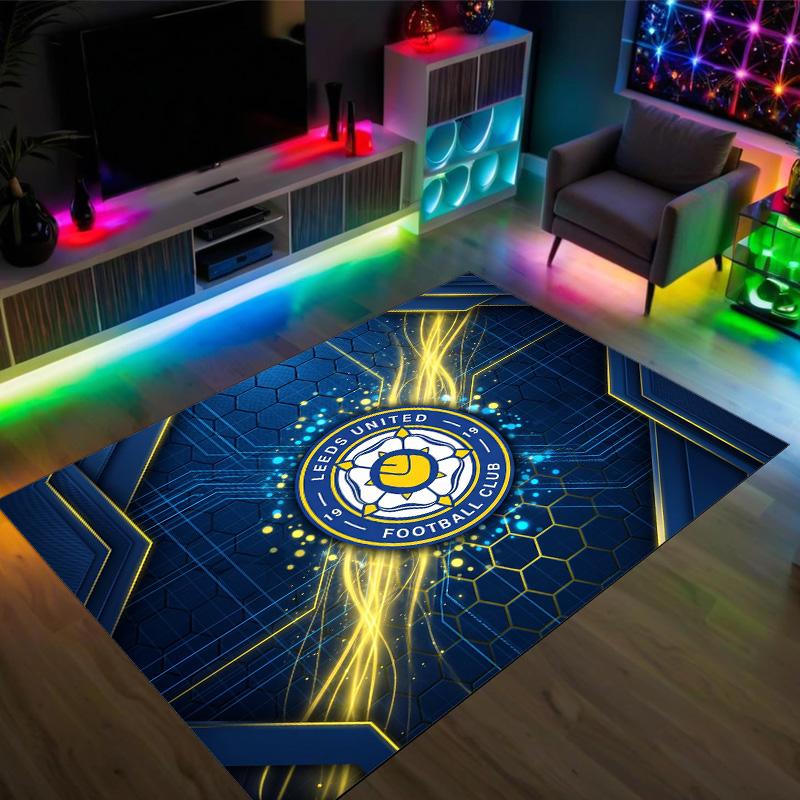 Футбольный дизайн Leeds United Хрустальный бархатный ковер Уютный Не?Нескользящий ковер с принтом для спальни, гостиной, прихожей