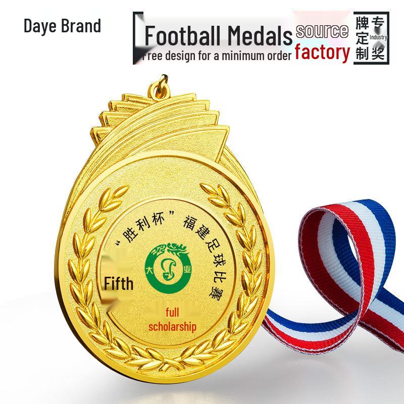 Customizable School Competition Football Medals - Gold, Silver, Bronze Sports Meet Prizes