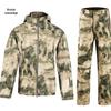 Мужской водонепроницаемый ветрозащитный комплект куртки софтшелл TAD из флиса «акулья кожа» камуфляжной расцветки