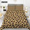 Leopard Print Duvet Cover Set Queen Size Girl Colorful Cheetah Print Bedding Set Polyester Wild Animal Theme Comforter Cover Set
