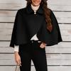 Women's Fashion Wool Tweed Jacket Short Versatile Cape Shawl