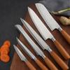 6 шт., японский набор ножей шеф-повара, кухонный нож, нож сантоку с деревянной ручкой, нож для мяса, нож для хлеба, кухонный набор бытовых ножей