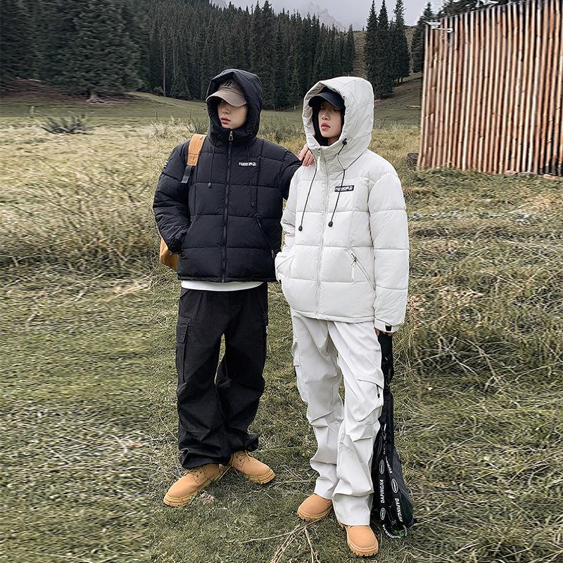 Укороченная хлопковая куртка с капюшоном для пар, зимний тренд, теплая, для активного отдыха, утолщенная хлопковая куртка