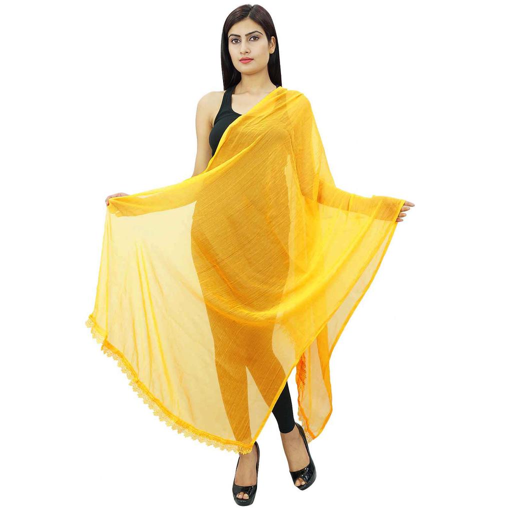 Повязка на шею Длинный палантин из смеси шифона Dupatta Женская одежда Индийские шарфы Chunni