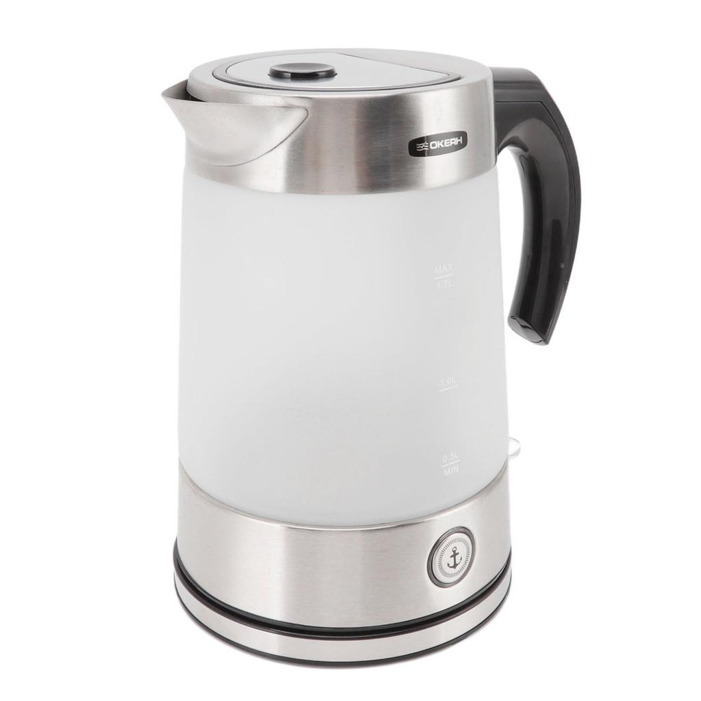 Электрический чайник 1,7 л из боросиликатного стекла, чайник для чая и кофе, автоматический отключаемый водонагреватель для кухни