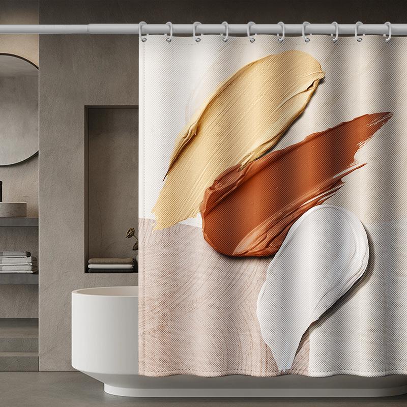 Роскошные современные занавески для душа с геометрическими полосками, шторы для ванной комнаты, набор аксессуаров, занавеска для ванны с крючками, водонепроницаемая