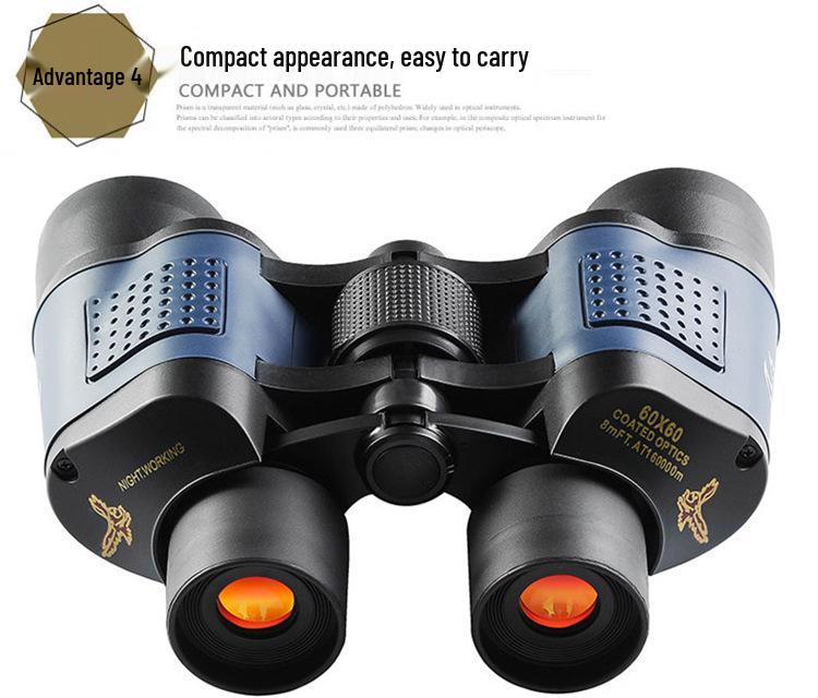 Golden Eagle HD 60x60 Iridescent Binoculars, High Magnification with Coordinates, Low Light & Night Vision, 80x80.
