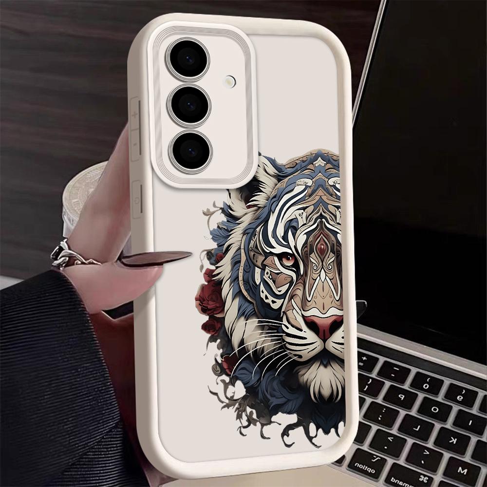 Чехол для телефона 'Голова тигра' для Samsung Galaxy S25 S22 S21 S24 S20 S23 FE Note 20 Plus Ultra A35 A15 A25 A55 Силиконовый защитный чехол