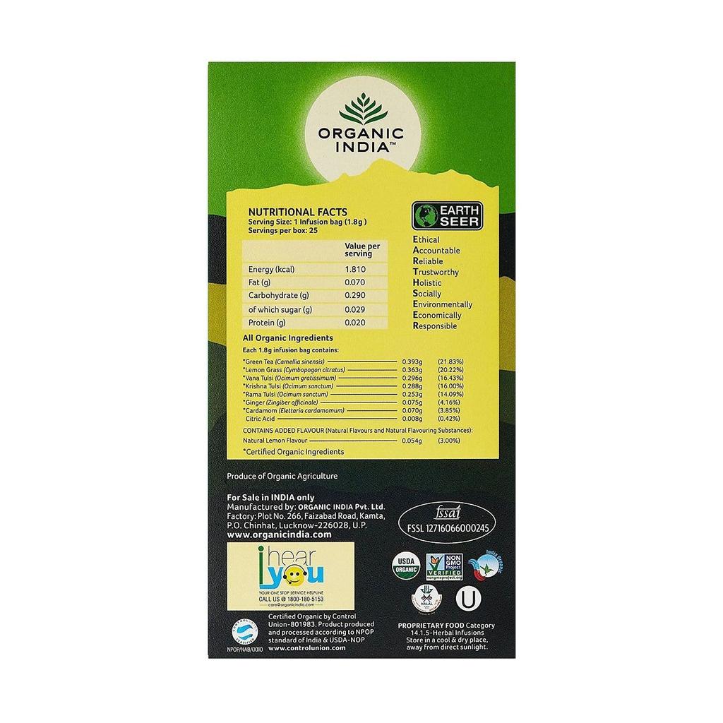 Чай с Тулси и Лимоном (25 пак, 1,8 г), Tulsi Sweet Lemon Tea,  Organic India