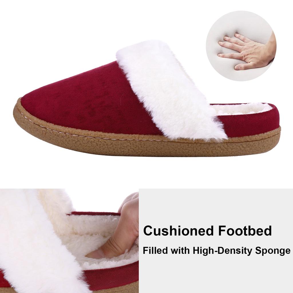 Fashion Shevalues Winter Plush Slippers For Women Home Soft Sole Fur Slippers Indoor Warm Cozy Fuzzy Slippers Non Slip Rubber Sole Slide