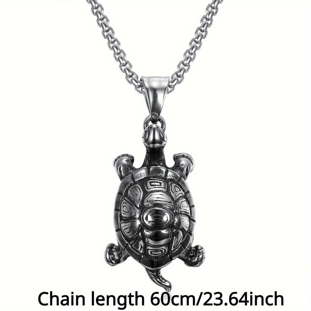 Винтажный персонализированный стиль мотоцикла мужская маленькая черепаха кулон ожерелье шея аксессуары