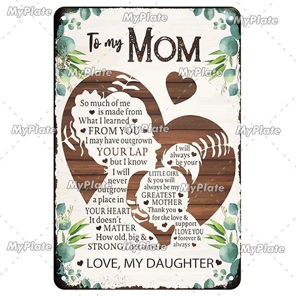 Vintage To My Mom Metal Sign Love Tin Sign Decoration Plaque Home Wall Decor Bar Sign Home Decor Poster Drop Shipping