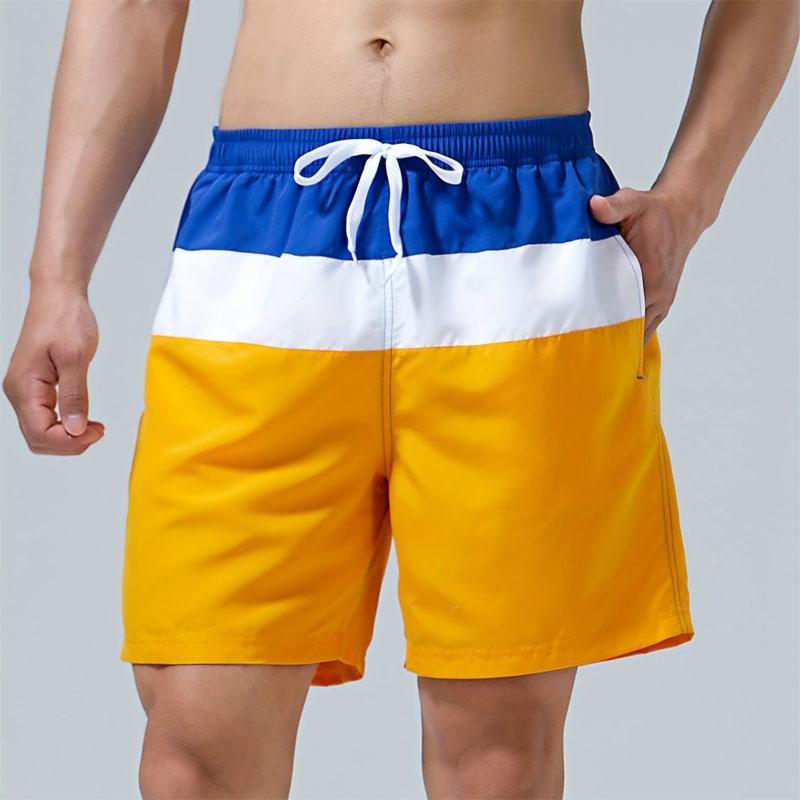 Men's Shorts Casual Patchwork Color Latest 3D Digital Printed for Comfortable Beach Wear
