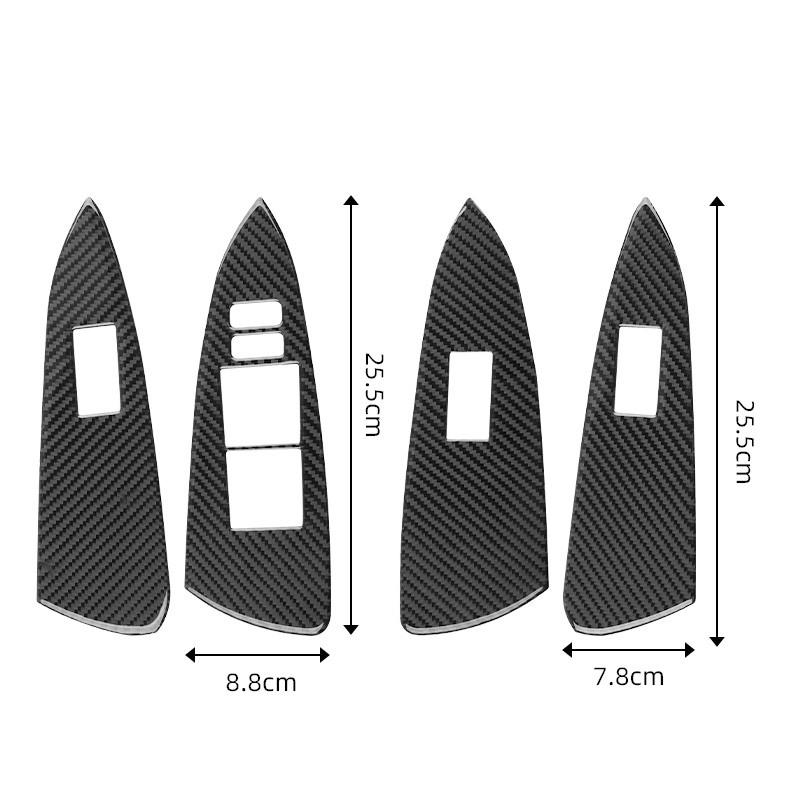 Carbon Fiber Car Inner Door Bowl Windows Control Panel Cover Trim Decal Stickers For Toyota RAV4 06-13 Car Interior